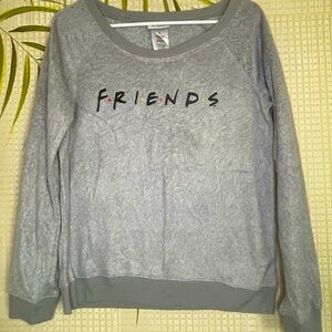 Friends fuzzy gray pajama top Size M